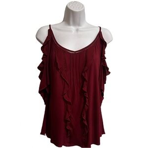 WHITE HOUSE BLACK MARKET Cold Shoulder Top , Size L